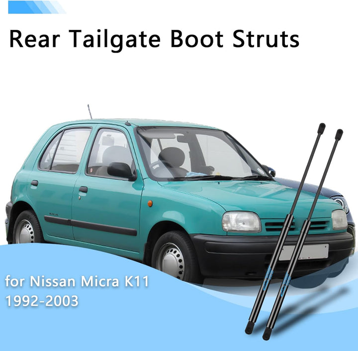 2x Gasdruckfeder für Nissan Micra K11 1992-2003 Heckklappendämpfer Schwarz Gasfeder Heckklappe Edels