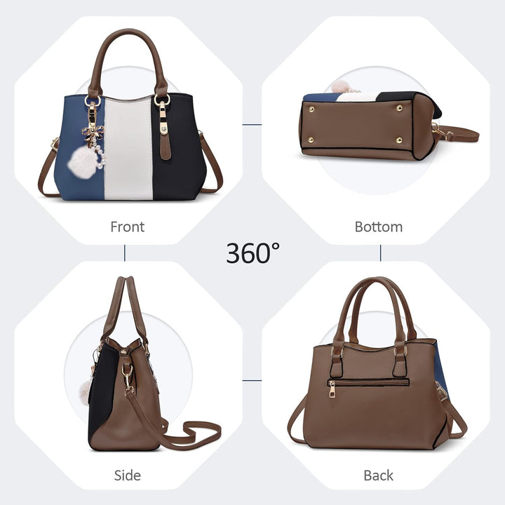 DORRISO Damen Handtasche Mode Pompons Anhänger Umhängetasche Elegantes Casual Reise Handtasche Fraue