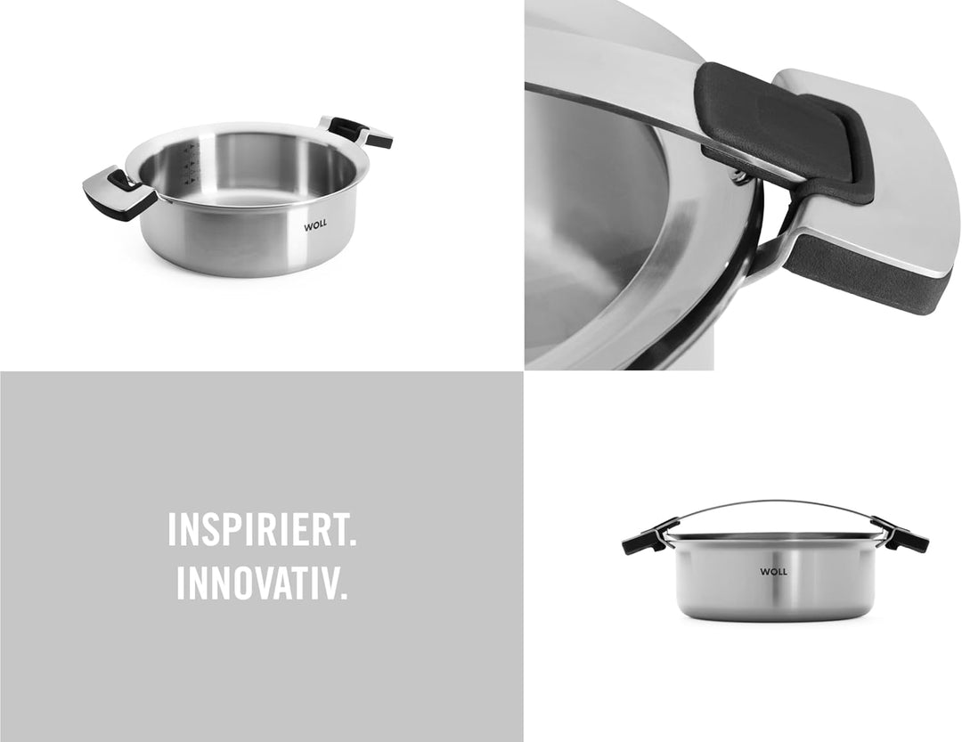 Woll Concept PRO Bratentopf mit Deckel-Induktiv, Ø 24 cm, 9 cm hoch, 4,0l-Geeignet für alle Herdarte