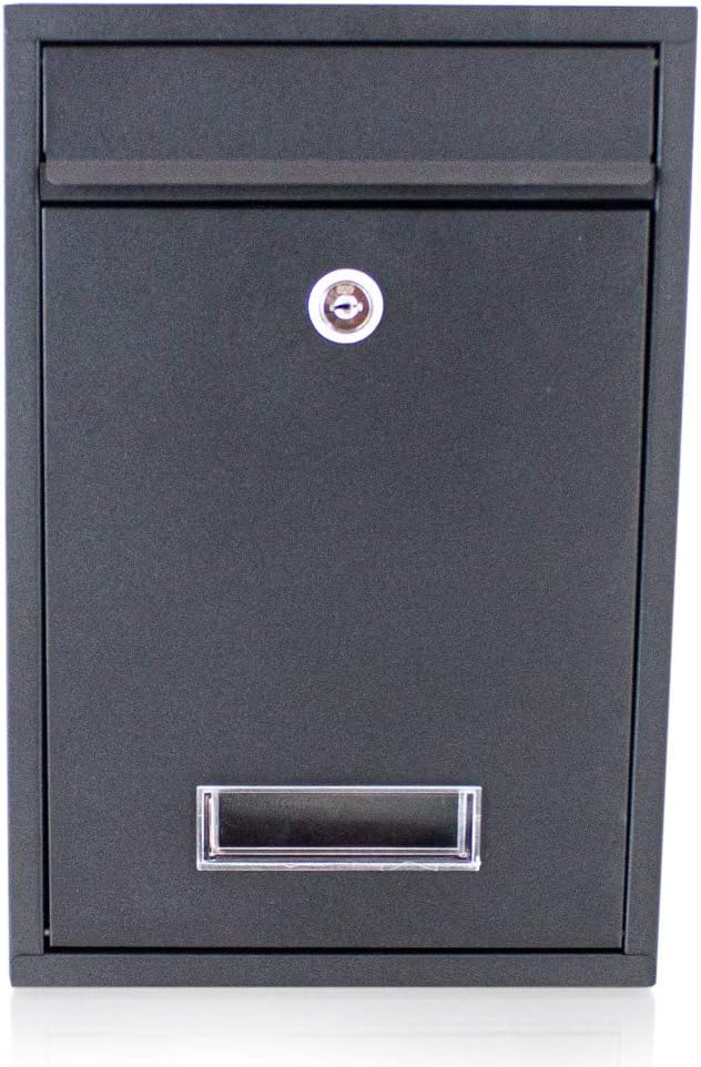 BITUXX® Kompakter Mini Briefkasten Wandbriefkasten Letterbox erweiterbar zur Briefkastenanlage (Schw