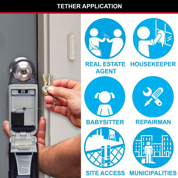Master Lock Schlüsseltresor + Ausziehbares Schlüsselkabel [Medium] [Wandhalterung] [Zahlencode] - 54