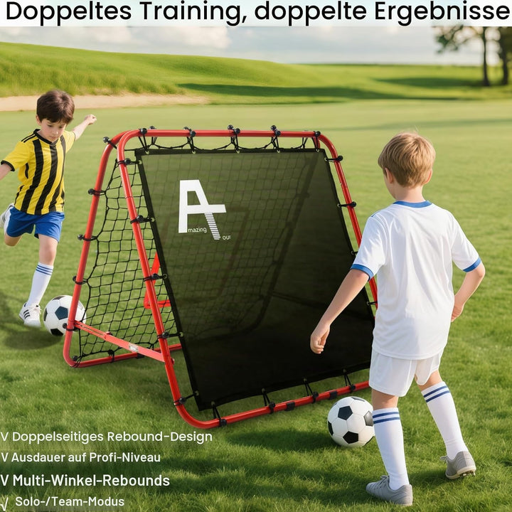 Doppelseitige Rebounder Net Fussball Training Ausrüstung, 100/120/180cm, Fussball Tor Kickback Ziel