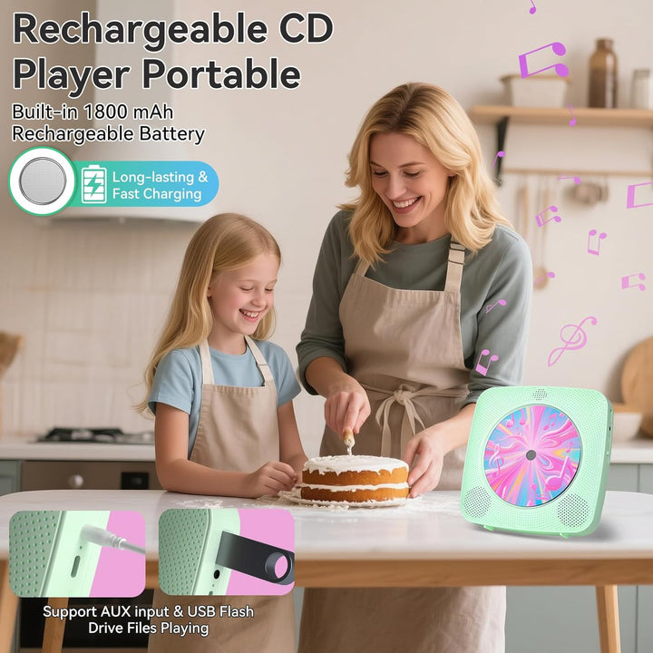 Radio mit CD Player Kinder: Kegaudio Tragbarer CD Players Tragbar mit Bluetooth Lautsprecher Frontan