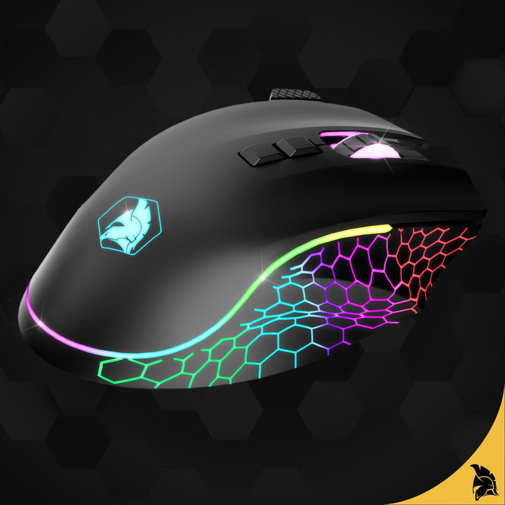 EMPIRE GAMING - W905 Gaming-Maus kabelgebunden – 12800 DPI 1000 Hz – RGB - Ergonomisch – PS4, PS5, X