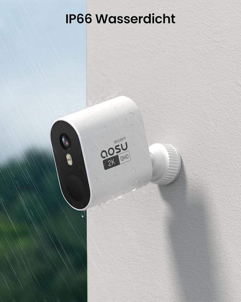AOSU 2K HD Überwachungskamera, Fügen Sie Kameras speziell für HomeBase hinzu (Funktioniert nicht ohn
