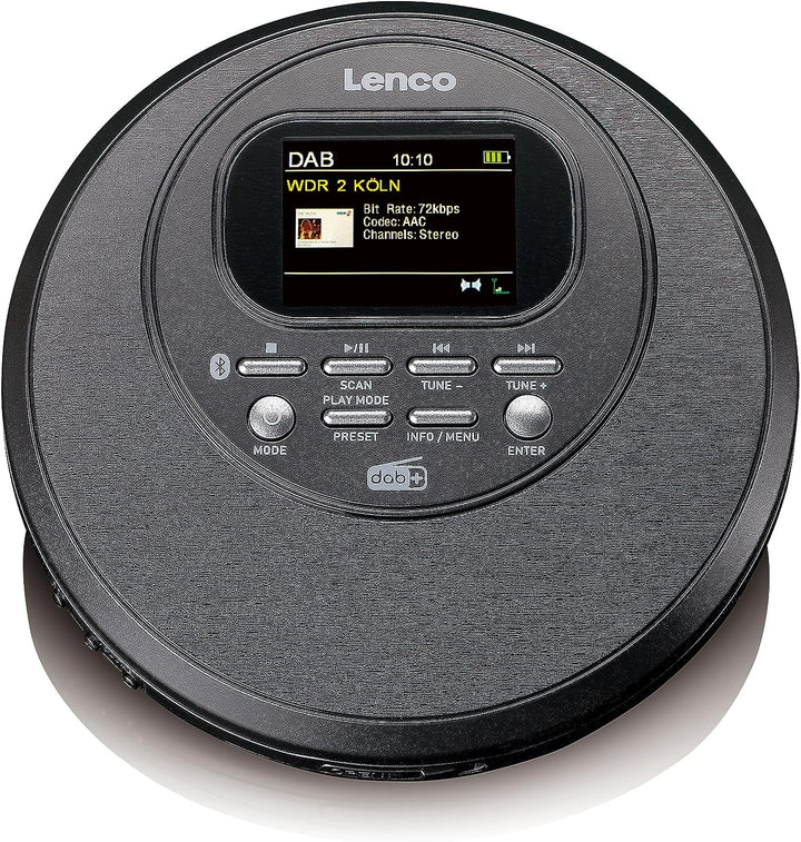 Lenco CD-500 Tragbarer CD-Player - Diskman - Bluetooth Walkman - DAB+ Radio - Anti-shock - Hörbuchfu