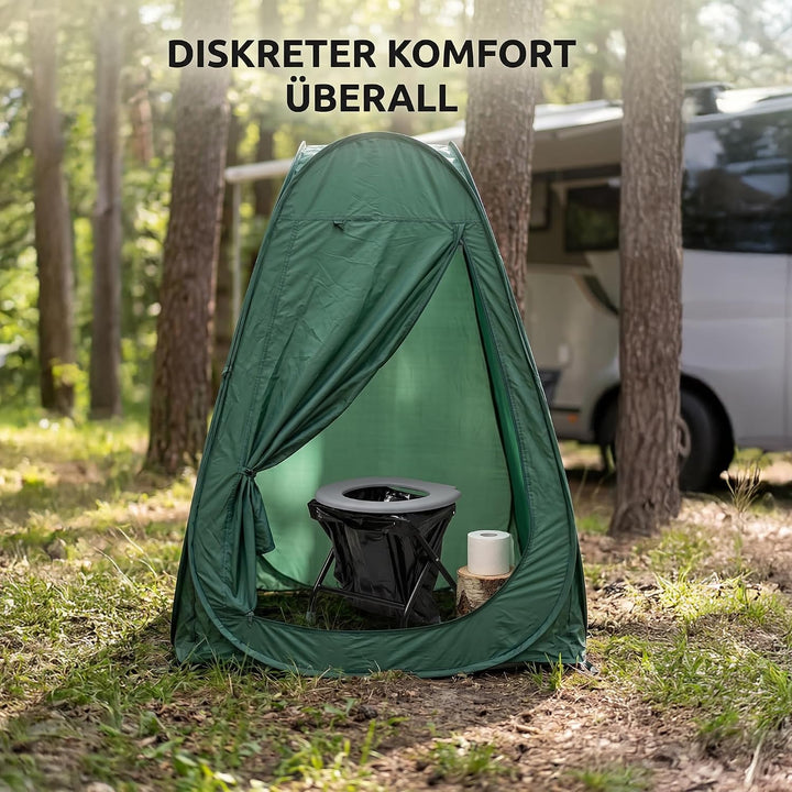YACHTICON Mobile Klapptoilette – Faltbare Campingtoilette &amp; Trockentoilette mit 6 Beuteln – kompakte