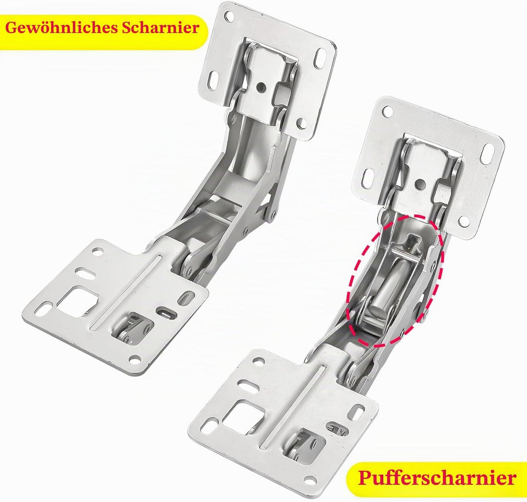 Qrity 4 Stück Scharniere 170° Möbelscharnier Soft Close Türscharniere Hydraulische Sanftes Schliesse