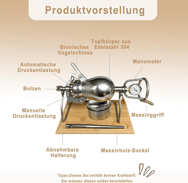 340ml Chinesische Popcornmaschine, Retro Hand Chinesische Popcorn Maker, Edelstahl Popcorn Maschine,