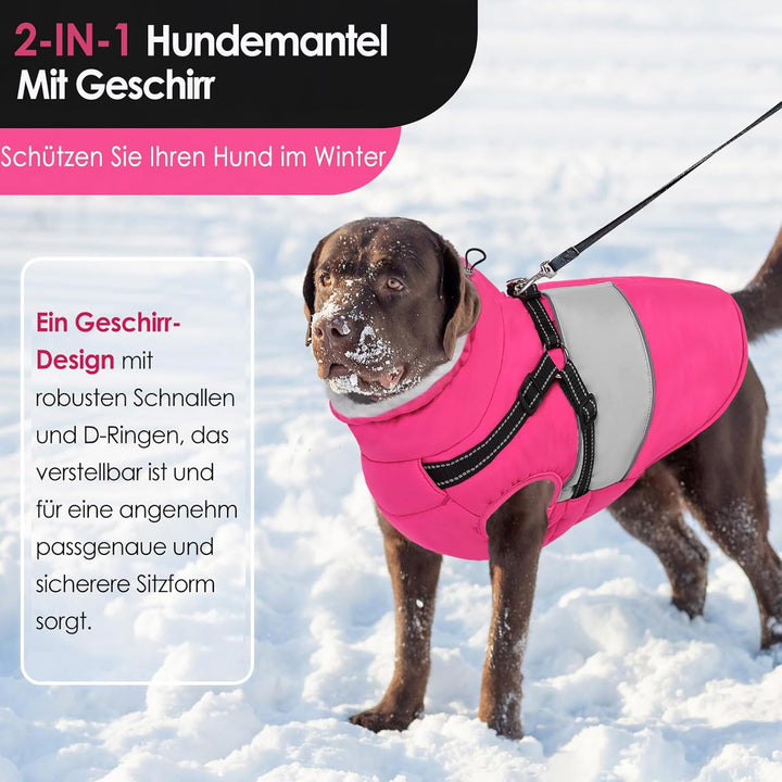 AOFITEE Hundemantel Winter, Wasserdicht Warme Hundejacke Wintermantel für Grosse Hunde, Reflektieren