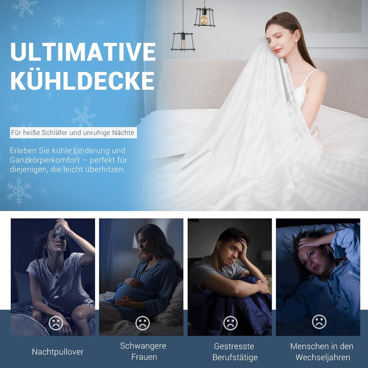 Elegear Kühldecke Sommerdecke - Japanische Arc-Chill 3.0 Kühlfasern Q-Max>0,5 doppelseitige Selbstkü