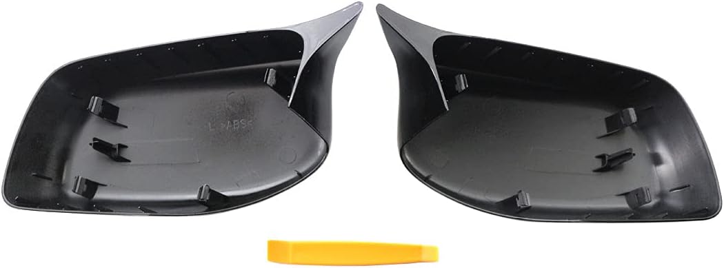 GSRECY Seitenspiegel-Abdeckkappen im M-Stil, glänzend, schwarz, Ersatz für 5er-Serie E60 E61 E63 E64