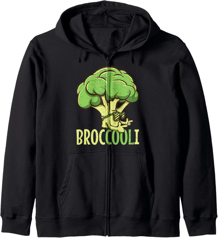 Vegan Cooler Brokkoli Broc cool i mit Sonnenbrille Gemüse Kapuzenjacke