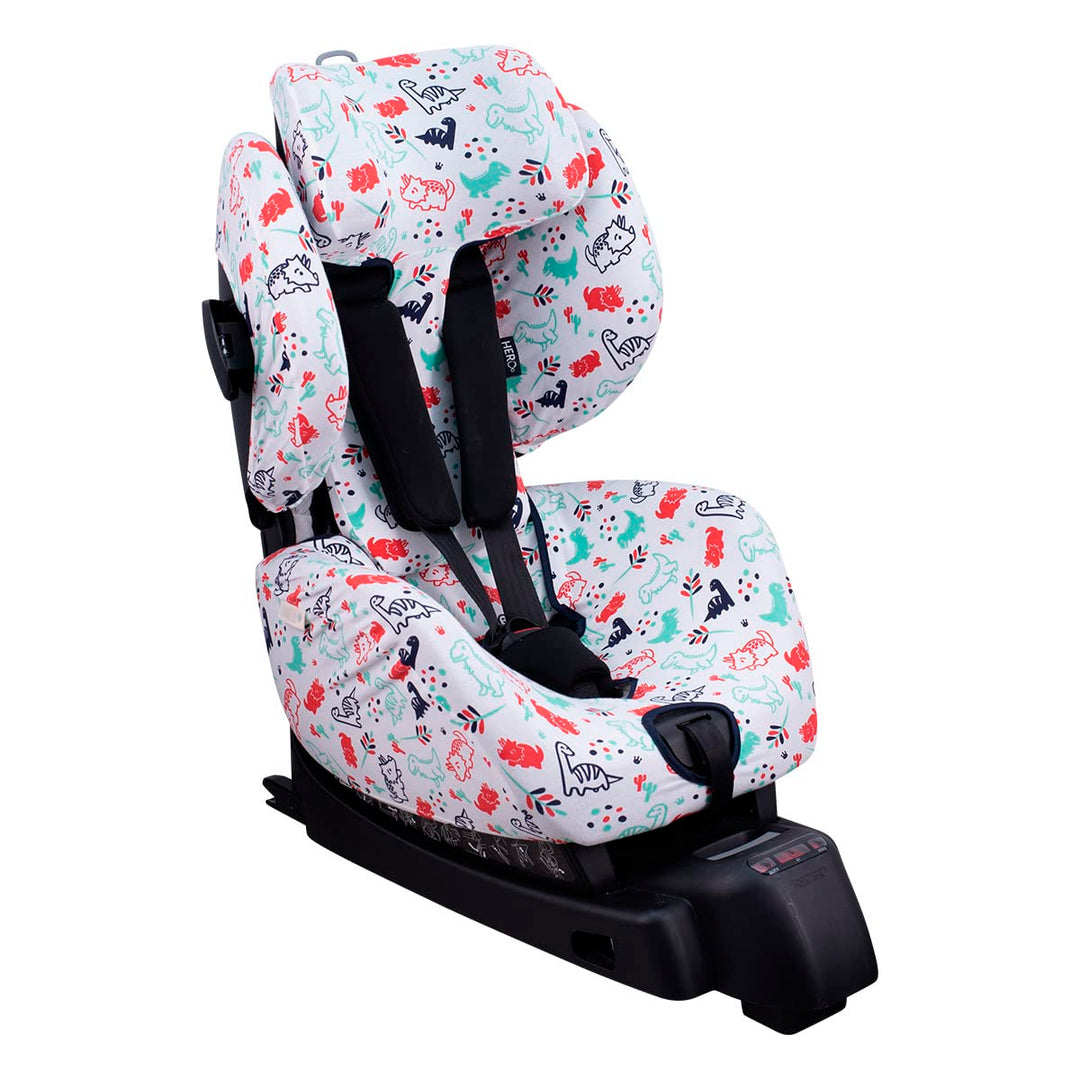 JYOKO KIDS Baumwollbezug kompatibel mit Maxi Cosi Recaro Zero, I-Size (Dino Party, Autositzbezug) Di