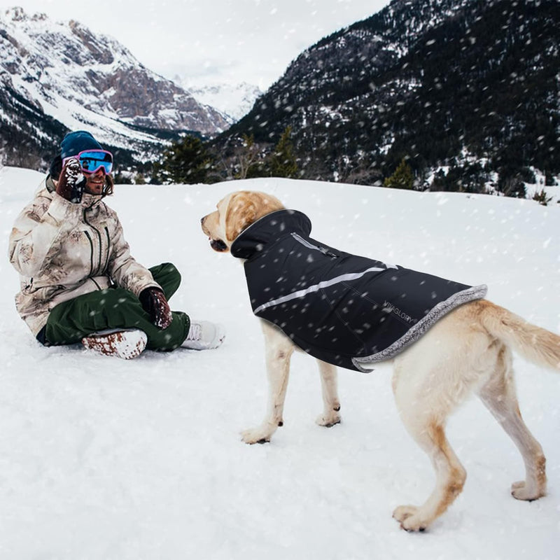 VIVAGLORY Hundemäntel für Kaltes Wetter, Warm Hundefleeceweste Jacke mit Zwei-Wege-Reissverschluss,