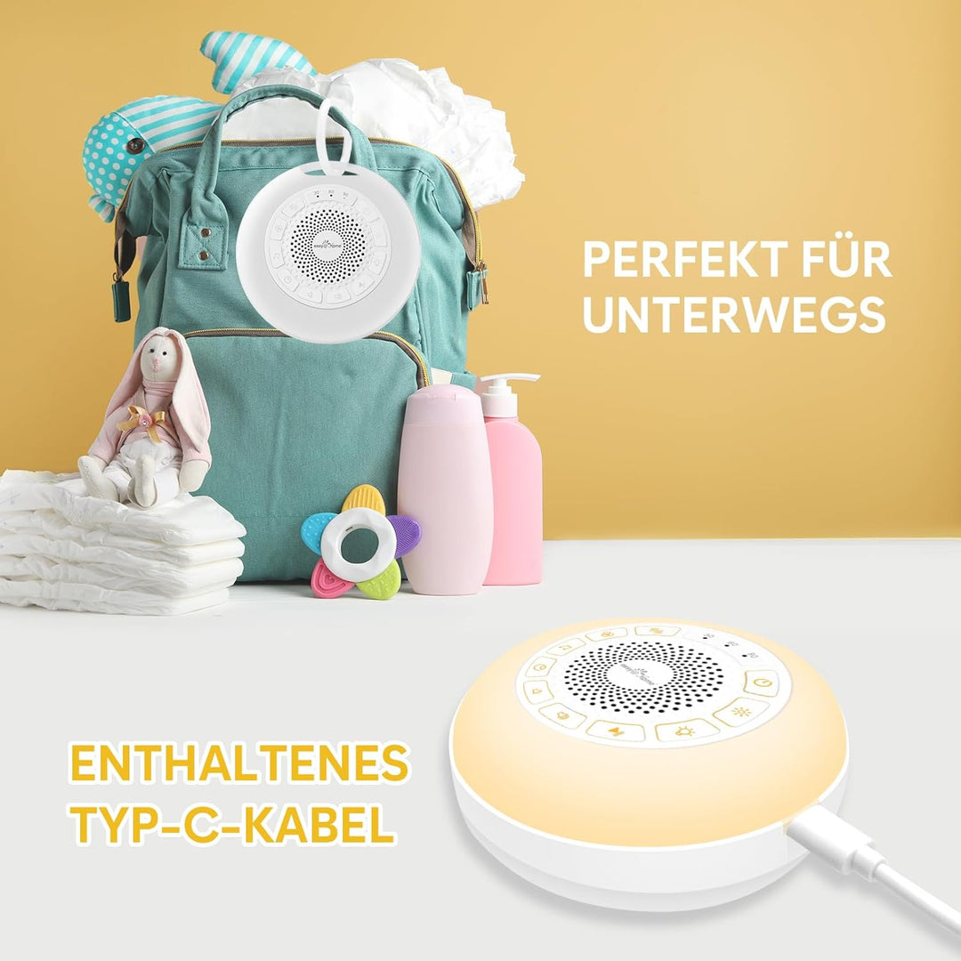 Easy@Home White Noise Machine: Tragbare Einschlafhilfe Babys mit weissem Rauschen | Nachtlicht | 26