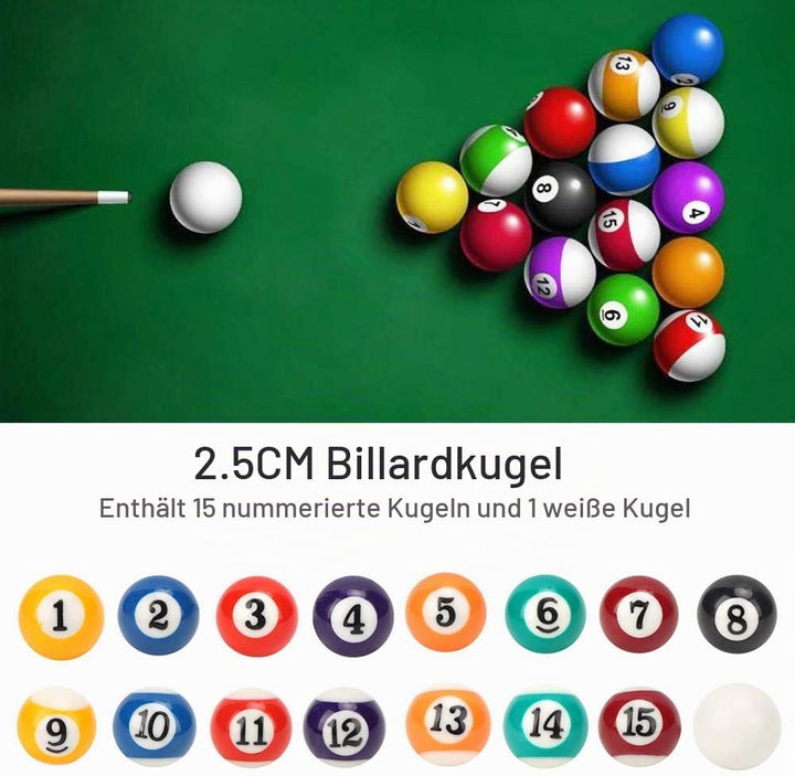 MAGT Billardkugel, 16PCS Mini-Billardkugel Tragbare Harz-Billardkugel Kleine 2,5-cm-Billardkugel Pra