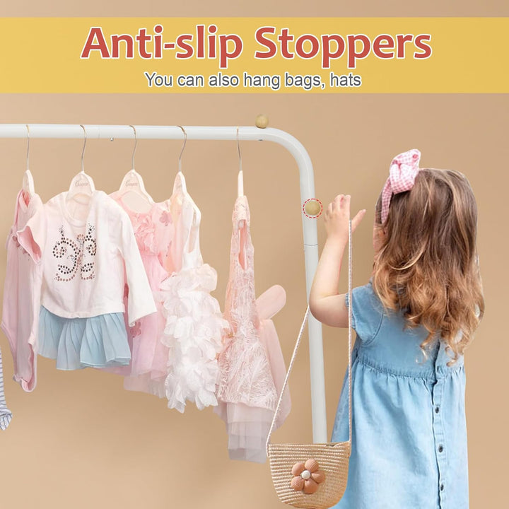 YGJT Kinder Kleiderständer, Garderobe mit Ablage & Kleiderstange für Kinderzimmer, Mädchenzimmer & S