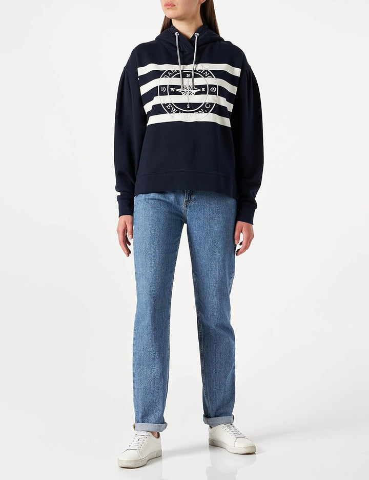 GANT Damen Kapuzenpullover S Evening Blue, S Evening Blue