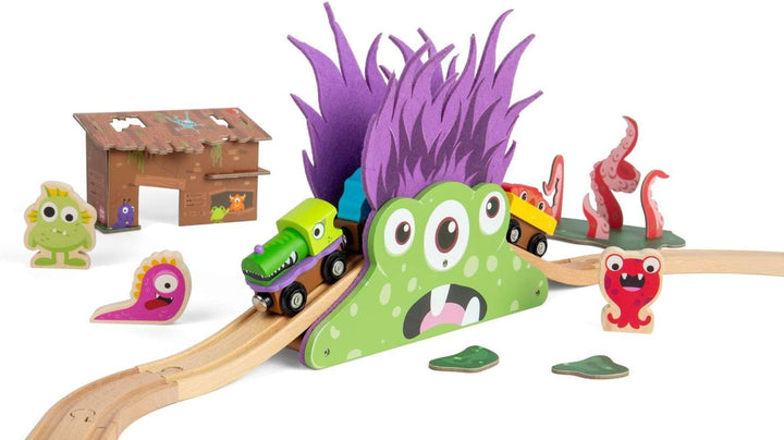 Bigjigs Rail Monster Bridge - Themed Wooden Train Set Accessory For Children, Kids Trains & Accessor