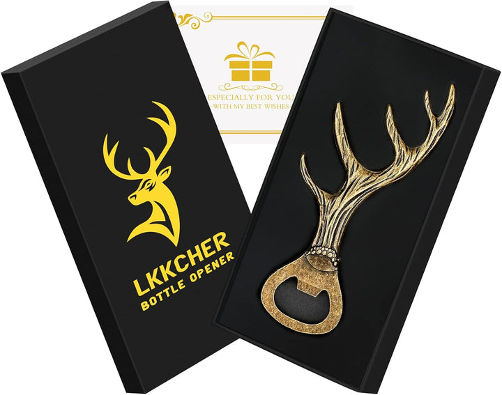LKKCHER Hirschgeweih Geschenke, Geburtstagsgeschenk für Frauen Männer, Bierflaschenöffner, Weihnacht