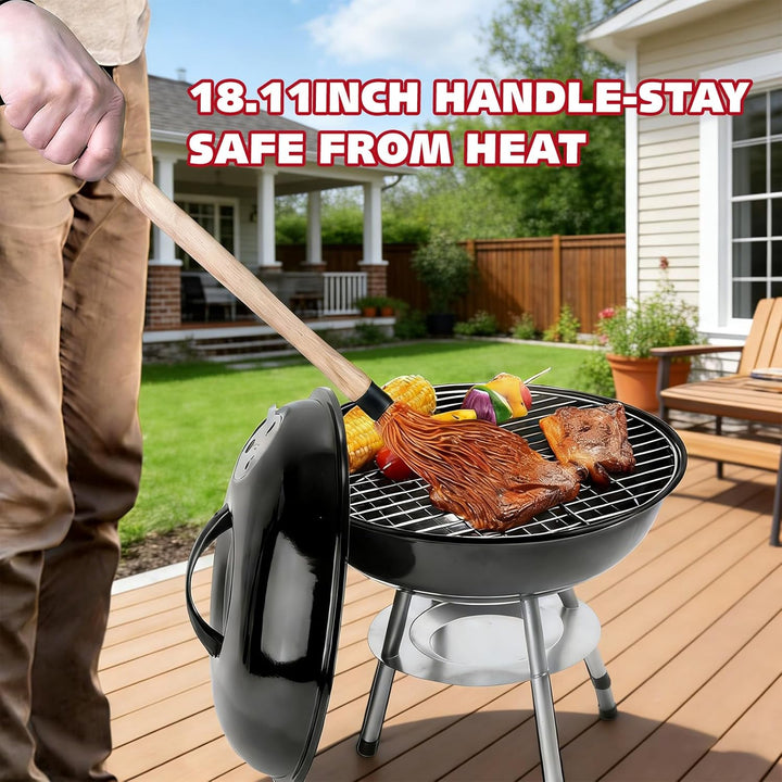 Gusseisen Kochtopf, BBQ Mop Pinsel Set zum Grillen BBQ Basting Set mit Mini Gusseisen Sauce Topf und