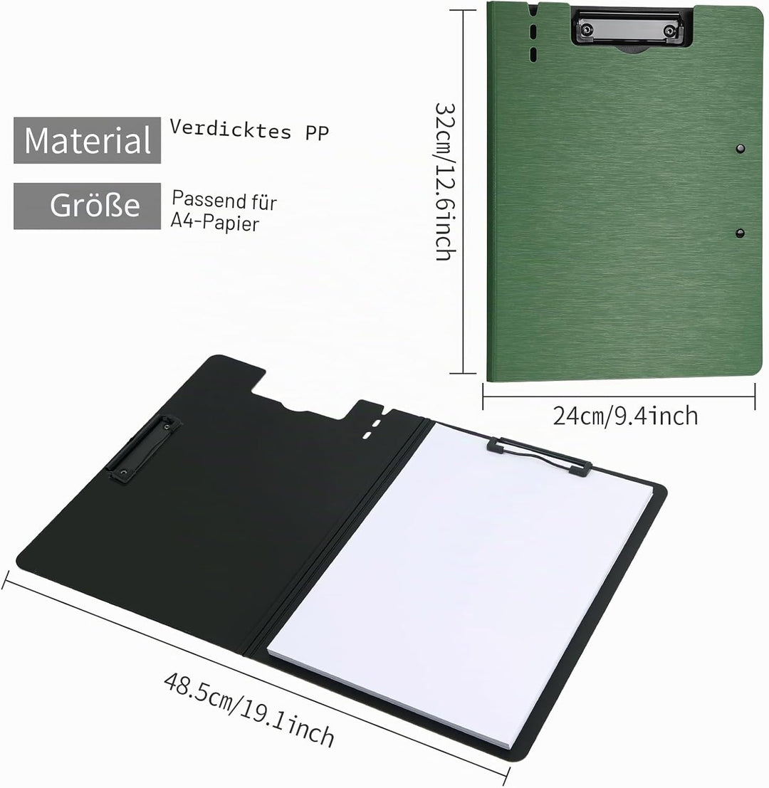 Klemmbrett,10 Stück A4 Faltbare Klemmbretter mit Zwei Clips,Dokumenten Organizer, Klemmbretter für G
