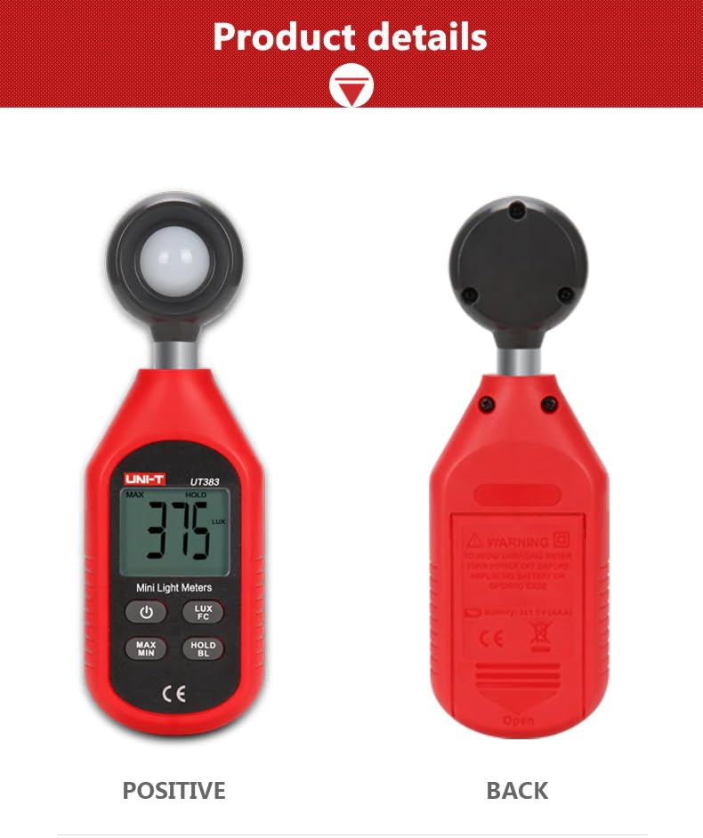 UNI-T Uni-trend UT383BT : Mini Light Meters with Certificates: CE, UKCA 200,000 LUX Digital Luxmeter