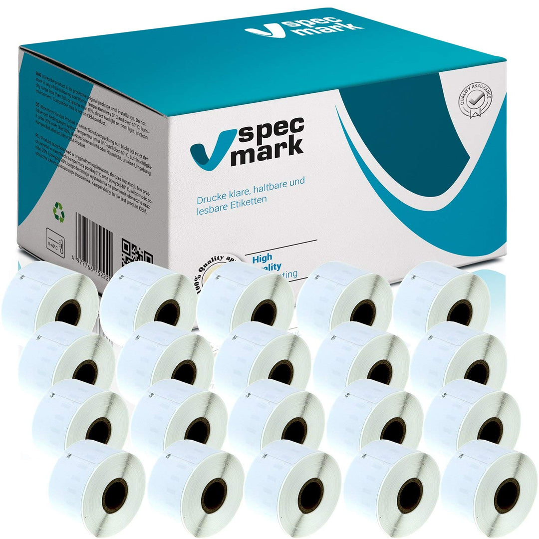 10 Etiketten-Rollen kompatibel mit DYMO 11355 19mm x 51mm S0722550 500 Stück kompatibel zu allen Eti
