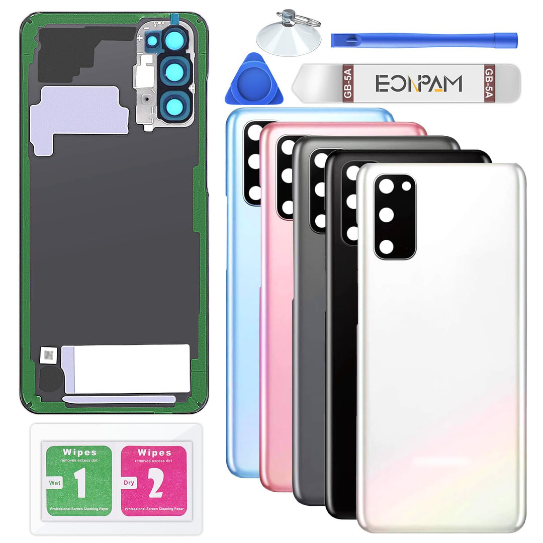 Eonpam Akkudeckel für Samsung Galaxy S20 G980, G981 Rückseite Glas Backcover Ersatz Reparatur Set mi