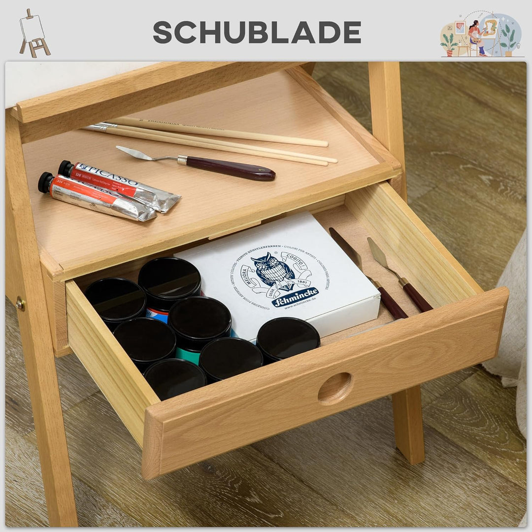 Vinsetto Staffelei Holz Gross 150-190 cm hoch Holzstaffelei für Leinwände bis 92 cm Leinwand Ständer