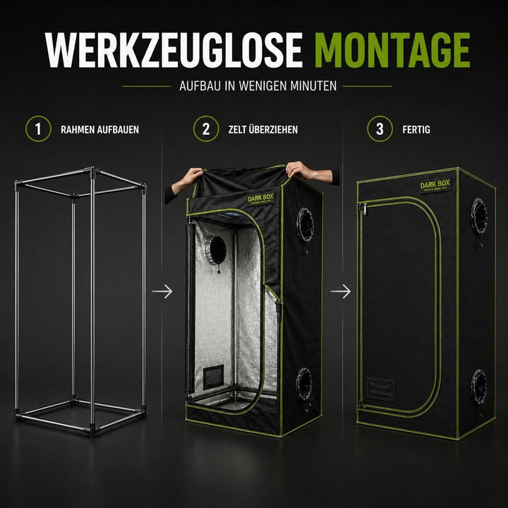 Weedness Dark Box Grow-Box für Indoor-Zucht 80x80x200 cm - Zuchtzelt Growschrank Growzelt Zuchtbox G