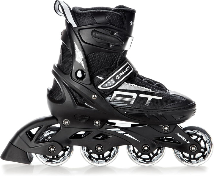 3in1 Inline Skates Inliner Triskates Rollschuhe Raven Profession 31-35(20,5cm-23cm) Schwarz, 31-35(2