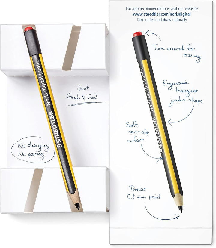 Staedtler Noris digital jumbo 180J 22. EMR Stylus mit weichem Radierer. Eingabestift für Schreiben,
