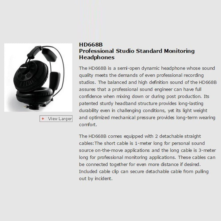 Superlux HD668B Studio-Kopfhörer Schwarz, Schwarz