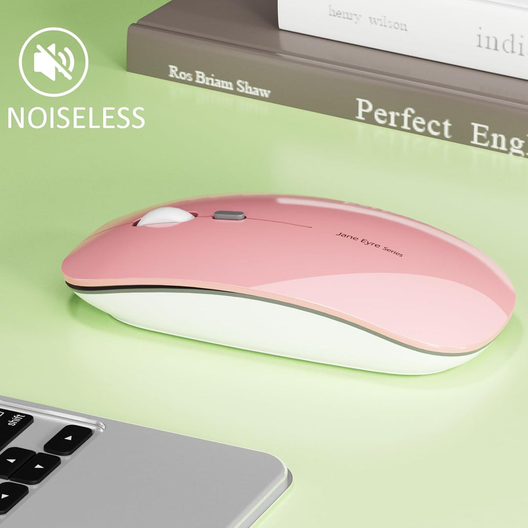 Uiosmuph Q5 Kabellos Maus, Wiederaufladbar Funkmaus 2.4G Leise Funkmaus Ultra Dünn Wireless Computer