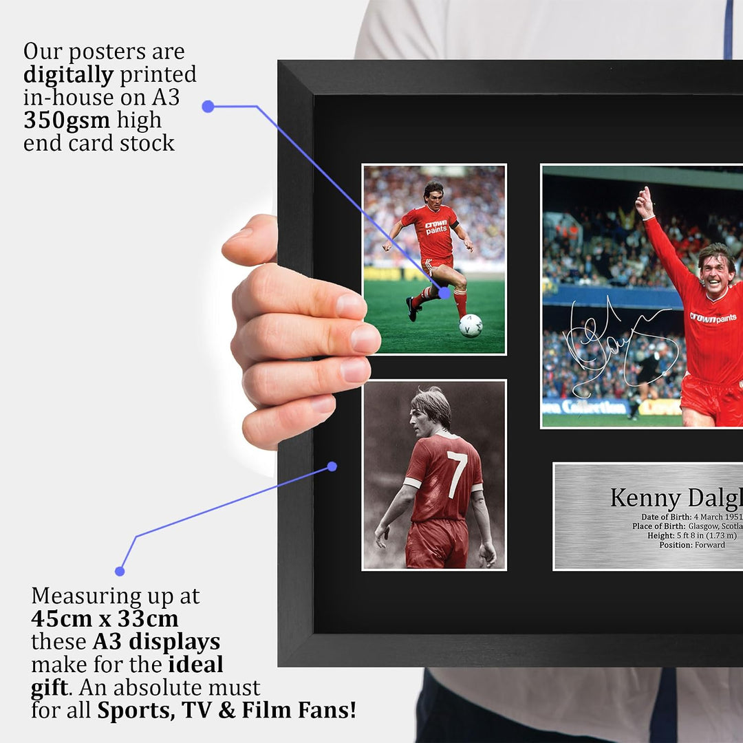 HWC Trading FR A3 Kenny Dalglish Liverpool Gedruckte Erinnerungsstücke Signiert Autogramm Foto Displ