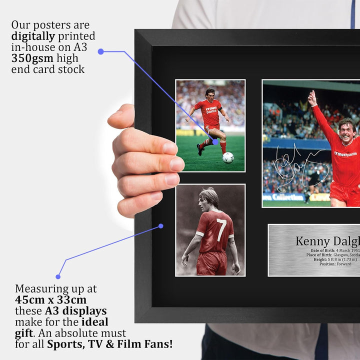 HWC Trading FR A3 Kenny Dalglish Liverpool Gedruckte Erinnerungsstücke Signiert Autogramm Foto Displ