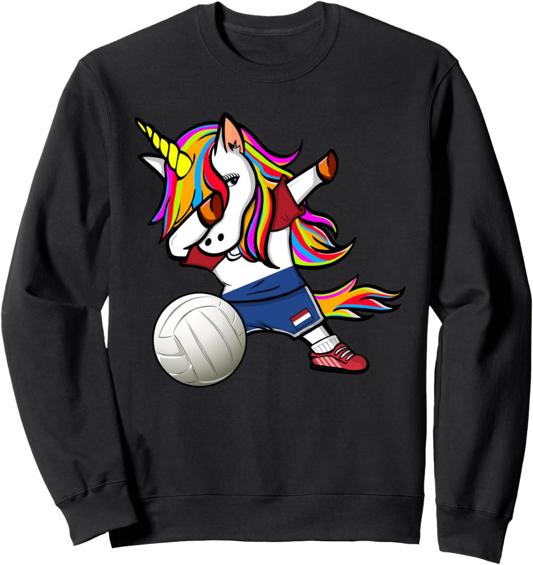 Einhorn Niederländischer Volleyball - Niederländische Flagge Sweatshirt