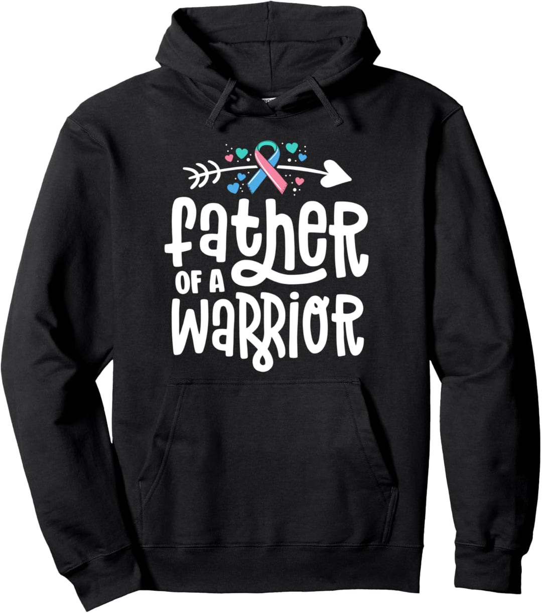 Family Thyroid Cancer Awareness Shirts Father Of A Warrior Pullover Hoodie