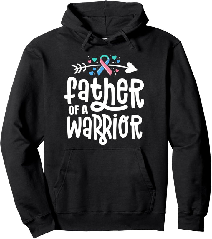 Family Thyroid Cancer Awareness Shirts Father Of A Warrior Pullover Hoodie