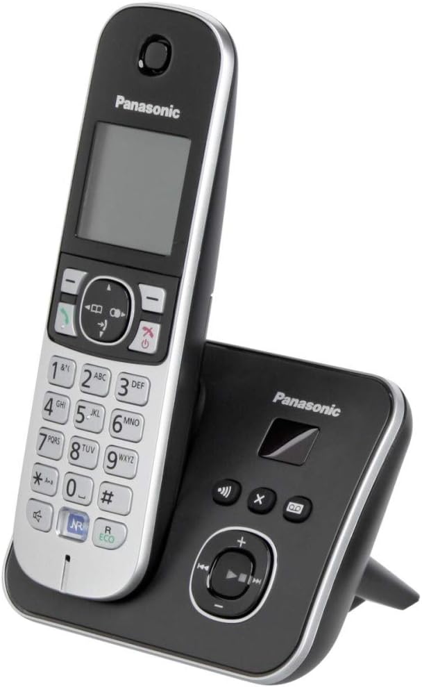 Panasonic KX-TG6821GB DECT Schnurlostelefon mit Anrufbeantworter (strahlungsarm, Eco-Modus, GAP Tele