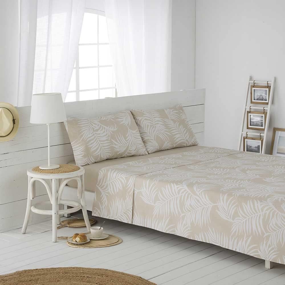 COTTON ARTean Bettwäsche-Set aus Bio-Baumwolle, Beige, 150 x 190/200 cm, 100 % Bio-Baumwolle. Cama 1