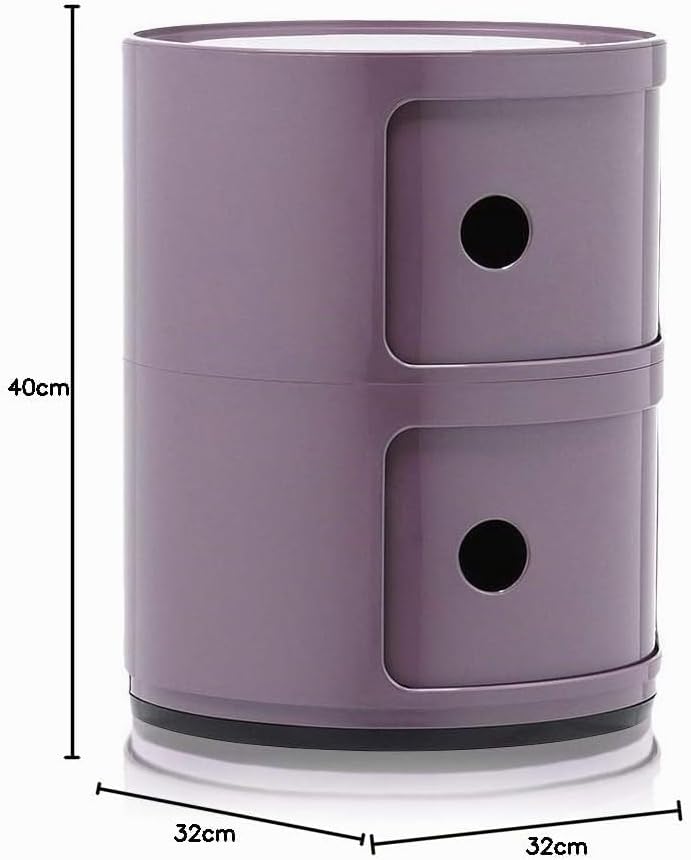 Kartell Componibili, 2 Elements, Violet, Runde Basis 2-fächer Violett, 2-fächer Violett