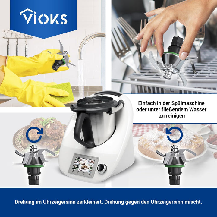 VIOKS Thеrmomix TM5 Ersatzmesser aus Edelstahl SUS420 Ersatz für Vоrwerk Thеrmomix TM5 Messer - Vоrw