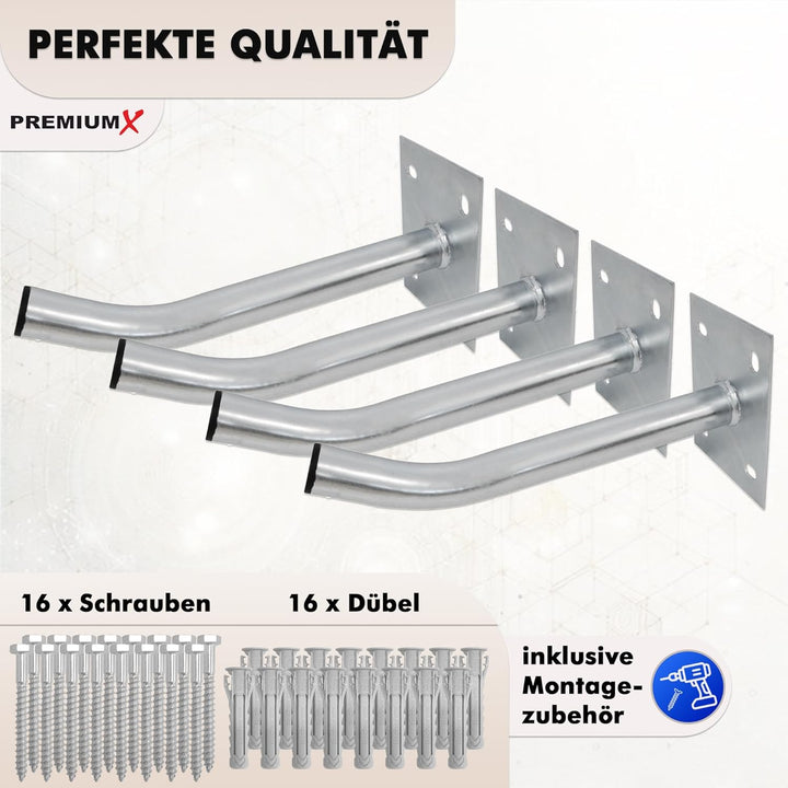 PremiumX 4X Autoreifen Wandhalter 35cm Reifenhalter für Auto Felgen Reifen Wandhalterung inkl. Monta
