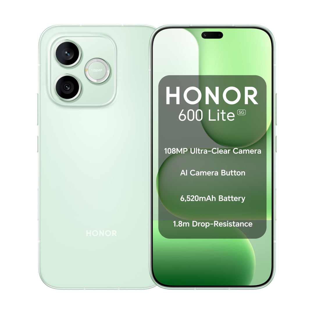 Honor 600 Lite 5G Smartphone 256GB, 108MP Kamera, Sprout Green | 6,60" AMOLED 120Hz Display, Dimensi