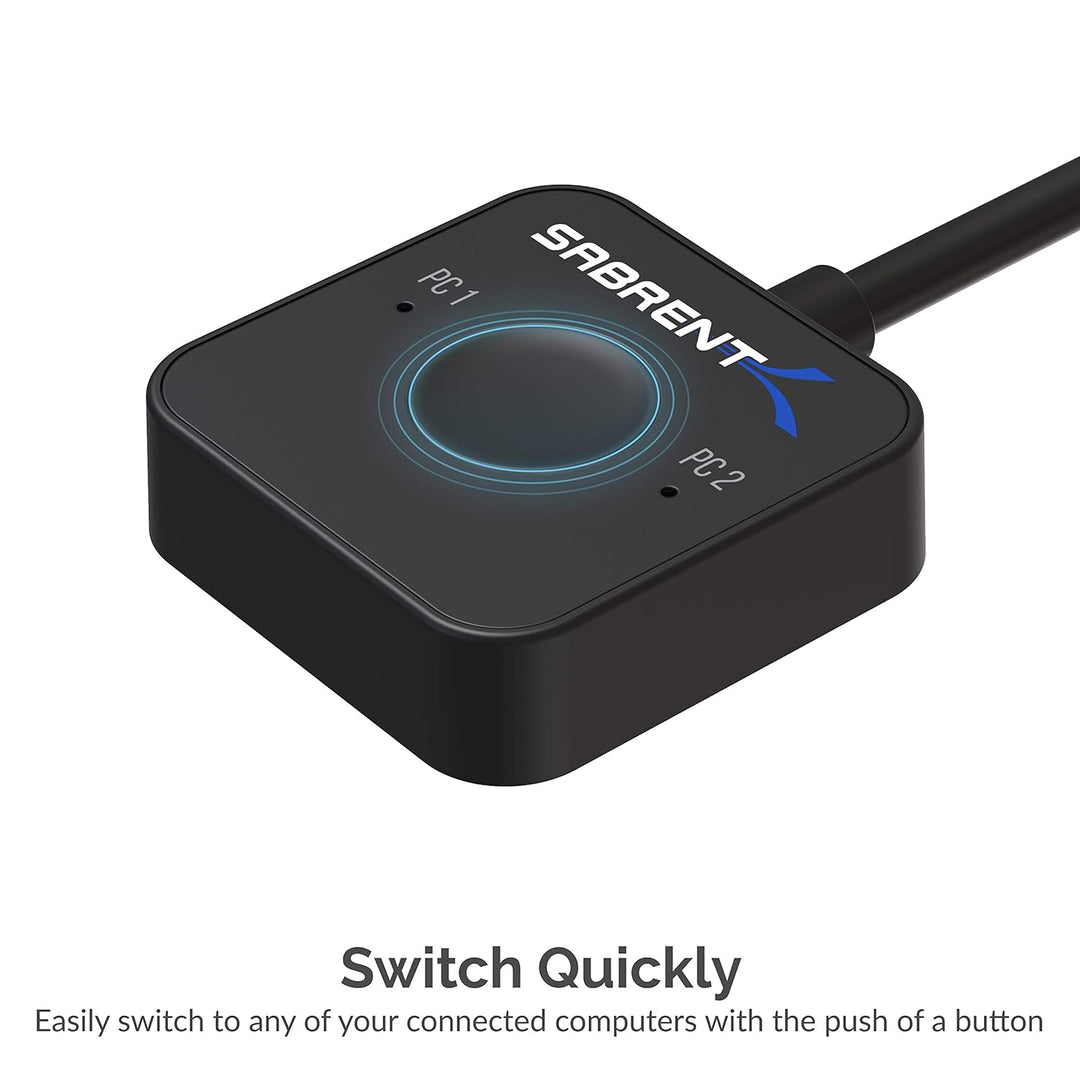 Sabrent 2-Port-USB-KVM-Switch Typ C mit 60-Watt-Stromversorgungsoption (USB-KCPD) USB, 1 HDMI OUT