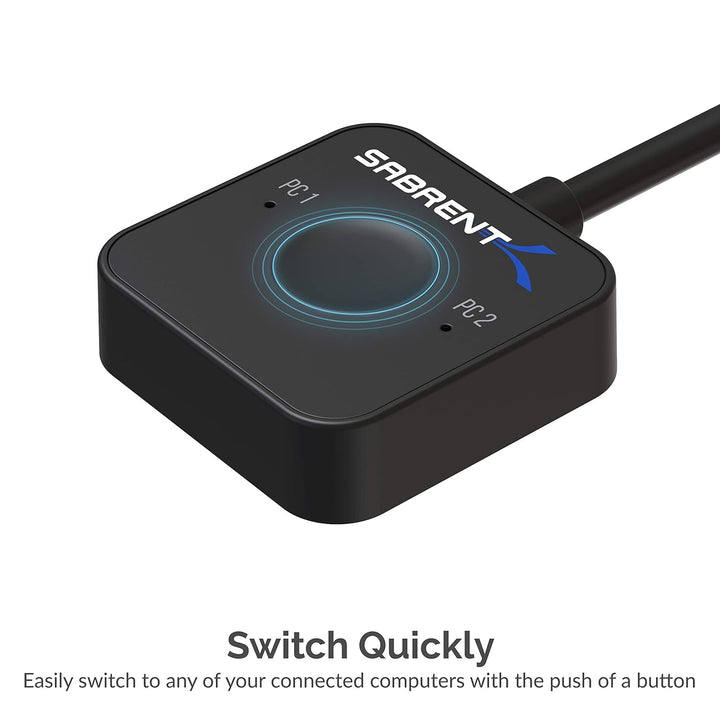 Sabrent 2-Port-USB-KVM-Switch Typ C mit 60-Watt-Stromversorgungsoption (USB-KCPD) USB, 1 HDMI OUT