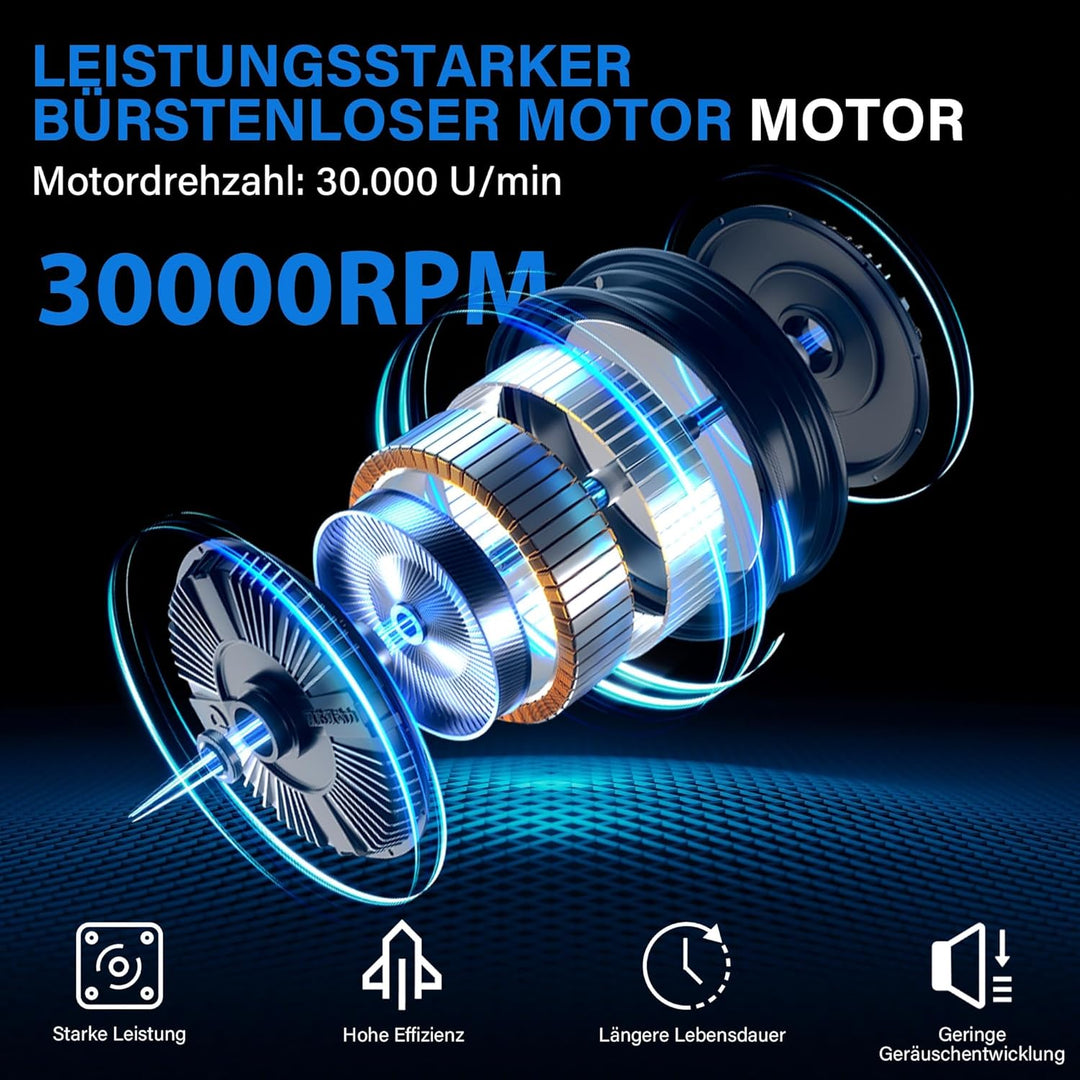 Akku Oberfräse für Bosch 18V Akku, 800W Akku-Kantenfräse Set mit 6 Geschwindigkeit, 30000 U/min Bürs